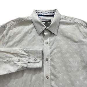 Johnston & Murphy White Slim Fit Button Up‎ Shirt Men's Size XL | 47-47